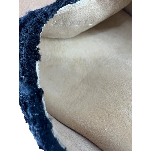 CHANEL Black and Gold Wedge Sandals - Picture 15 of 16